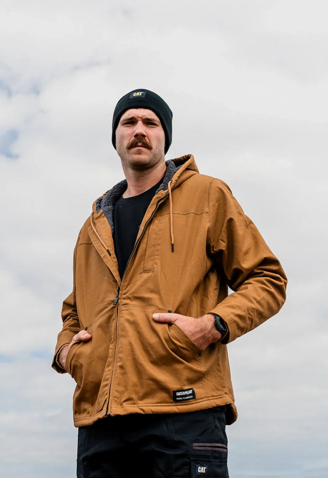 Hooded Sherpa Lined Jacket | CAT Workwear Australia