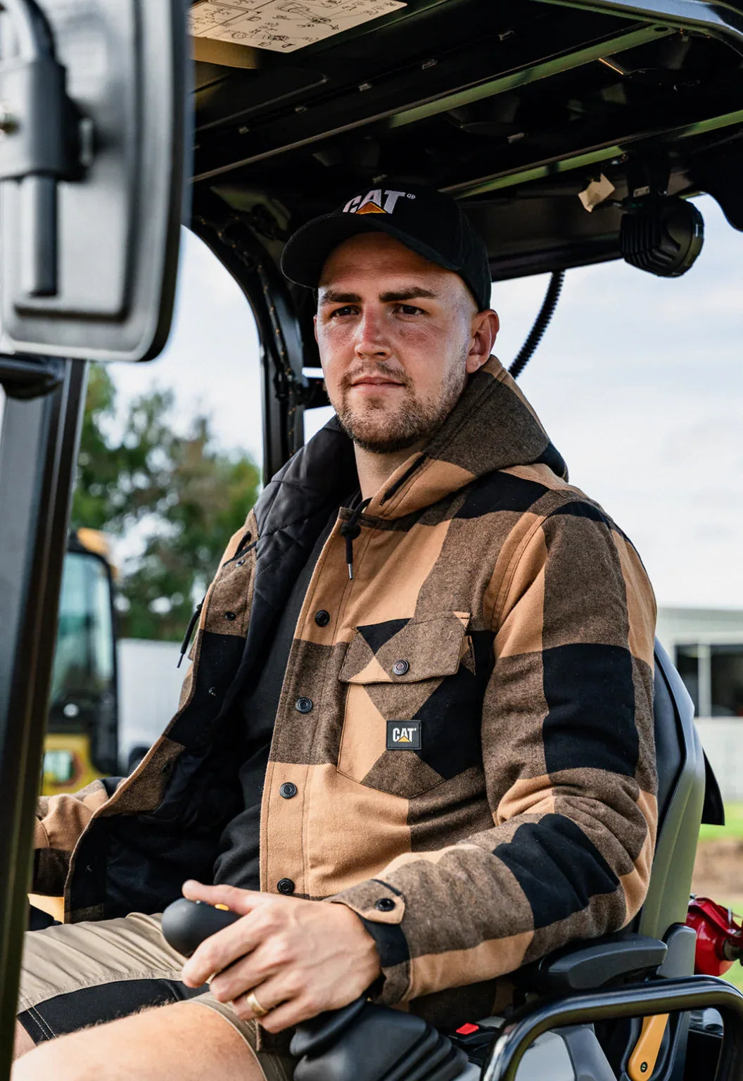 Hooded Flannel Shirt Jacket | CAT Workwear Australia