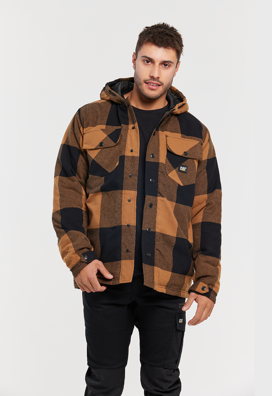 Hooded Flannel Shirt Jacket