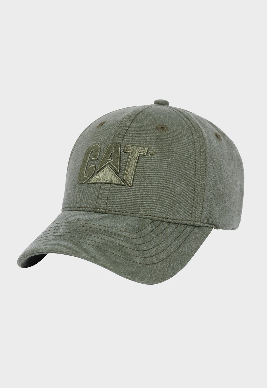 Pigment Dyed CAT Logo Hat - Dusty Olive