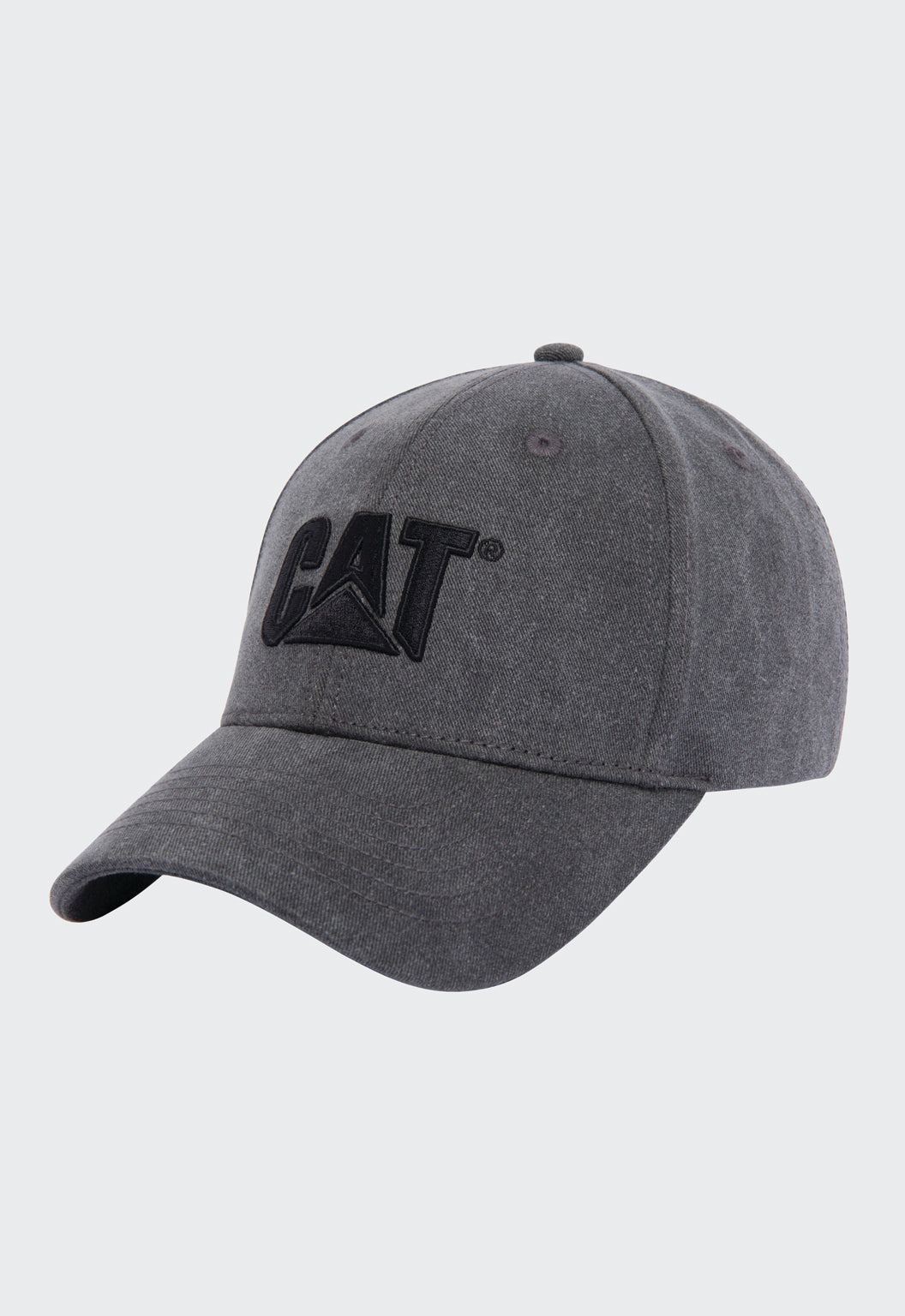 Pigment Dyed CAT Logo Hat - Pitch Black/Black