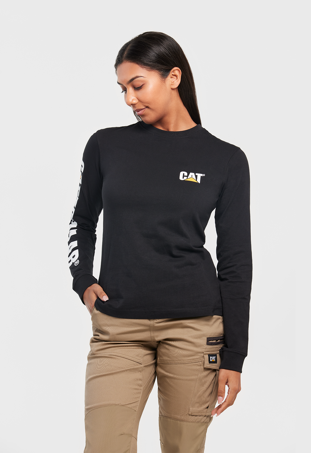 Womens LS Trademark Banner Tee