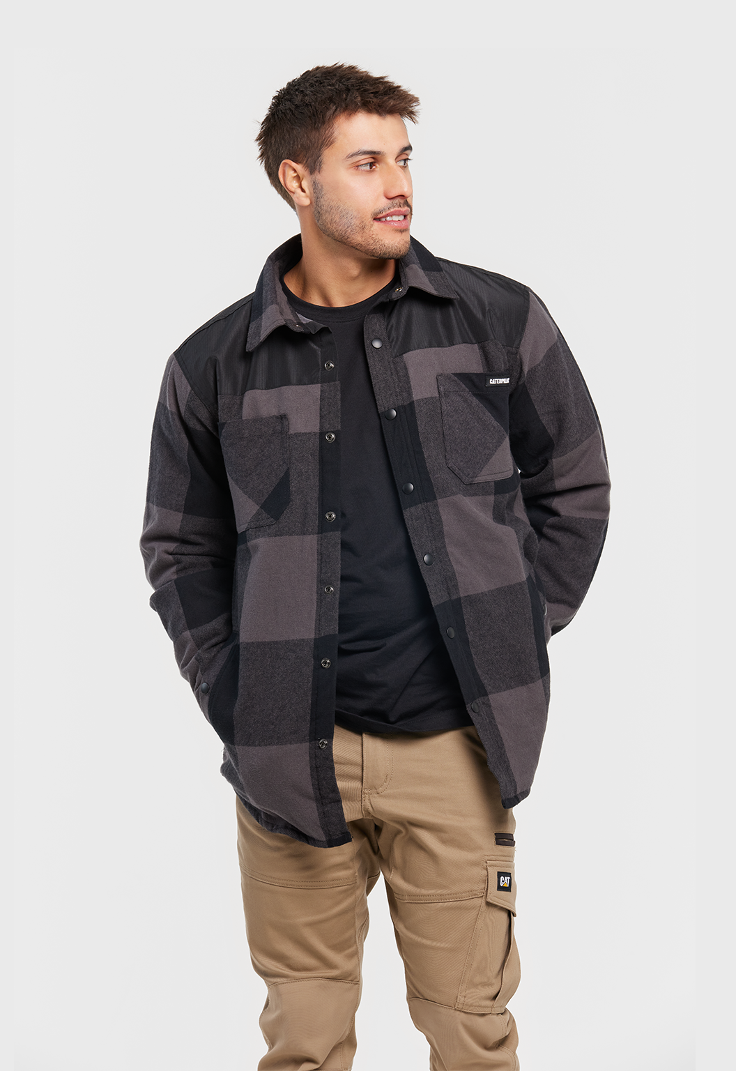 Block Check Insulated Shirt Jacket