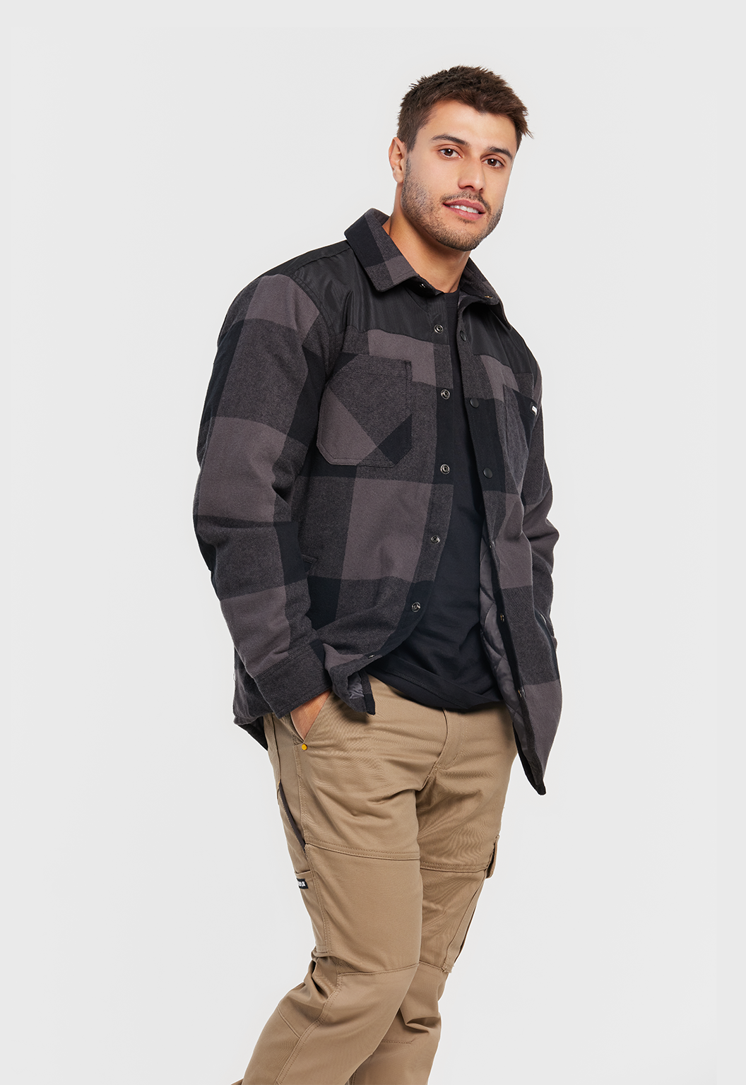 Block Check Insulated Shirt Jacket