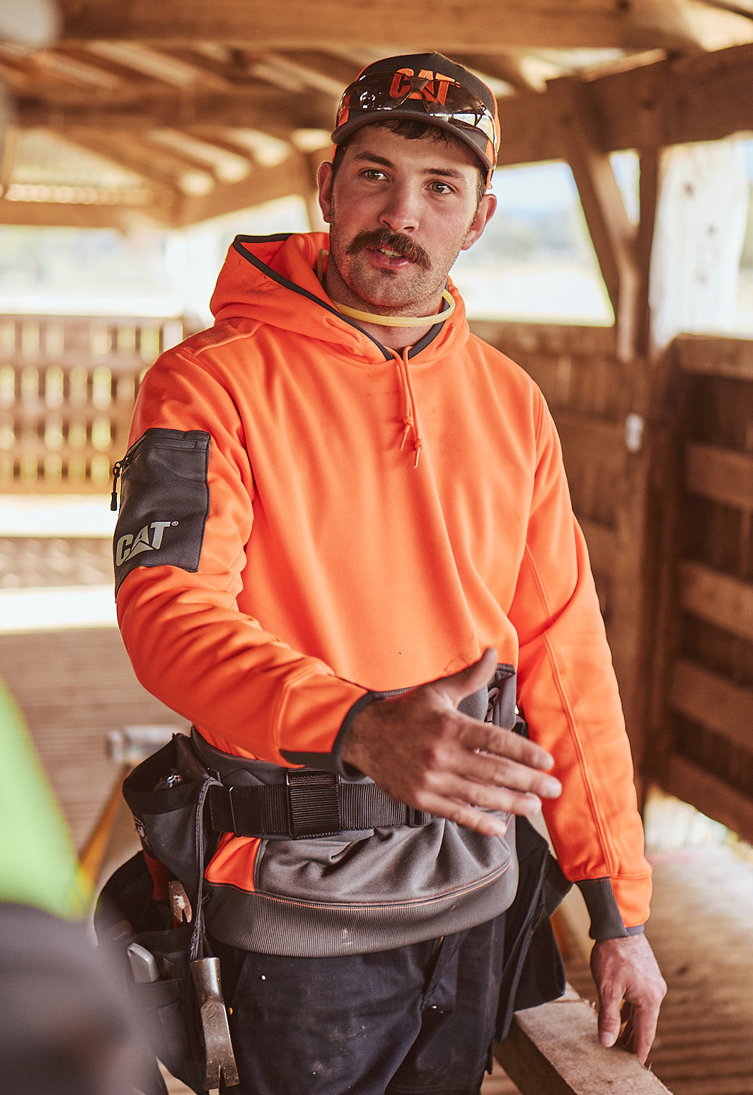 Impact Hooded Sweatshirt - HiVis Orange