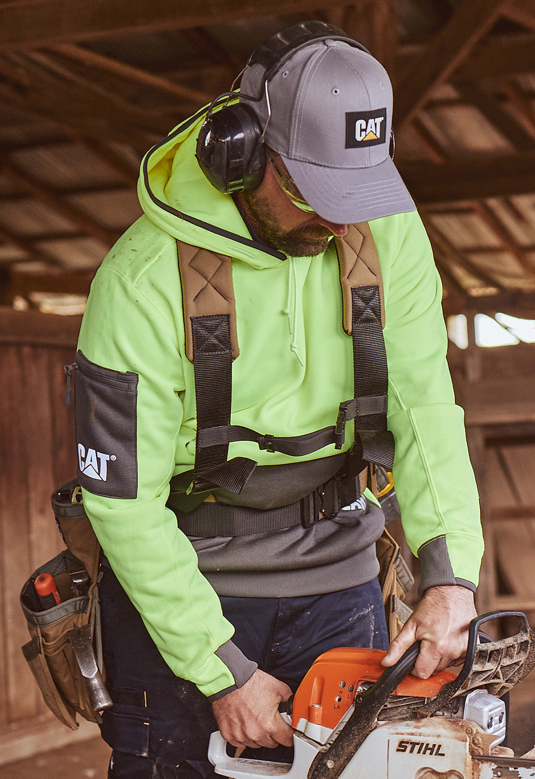 Impact Hooded Sweatshirt - HiVis Yellow