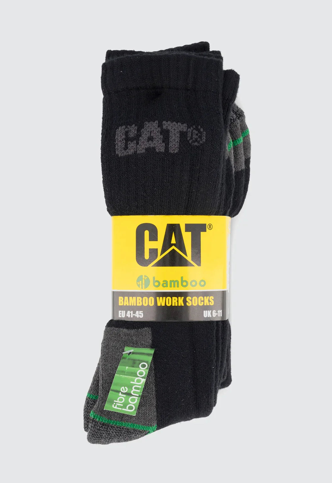 Bamboo Sock 3 Pack Black Medium UK 6-11 | CAT Workwear Australia