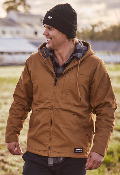 Hooded Sherpa Lined Jacket - Bronze