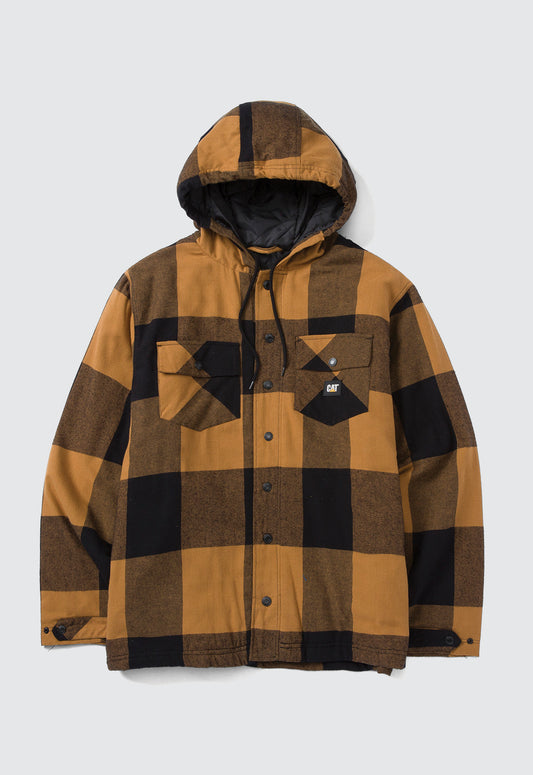 Hooded Flannel Shirt Jacket