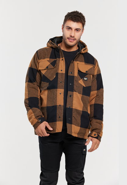 Hooded Flannel Shirt Jacket