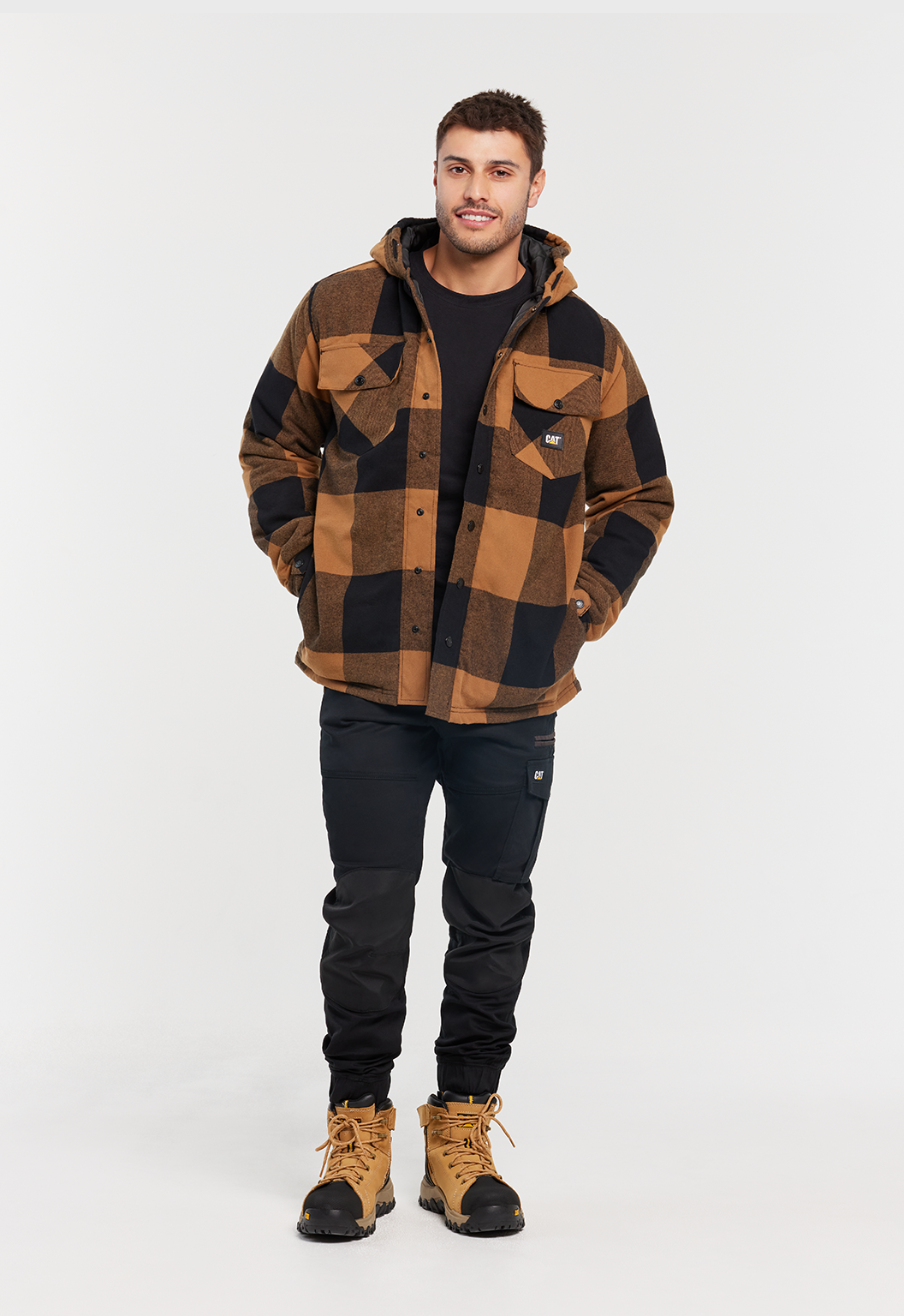 Hooded Flannel Shirt Jacket
