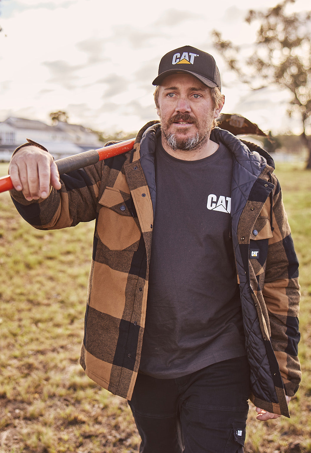Hooded Flannel Shirt Jacket - Black Bronze