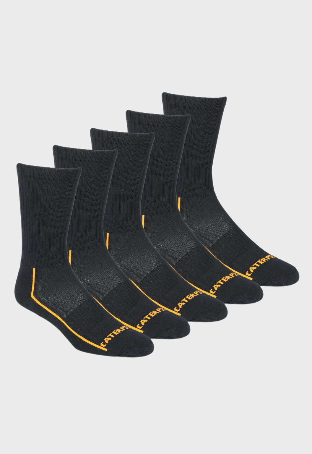CAT 1/2 Cushion Crew Socks 10 Pack - Black/Grey
