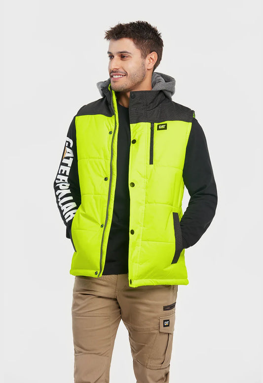 Hi-Vis Hooded Work Vest | CAT Workwear Australia