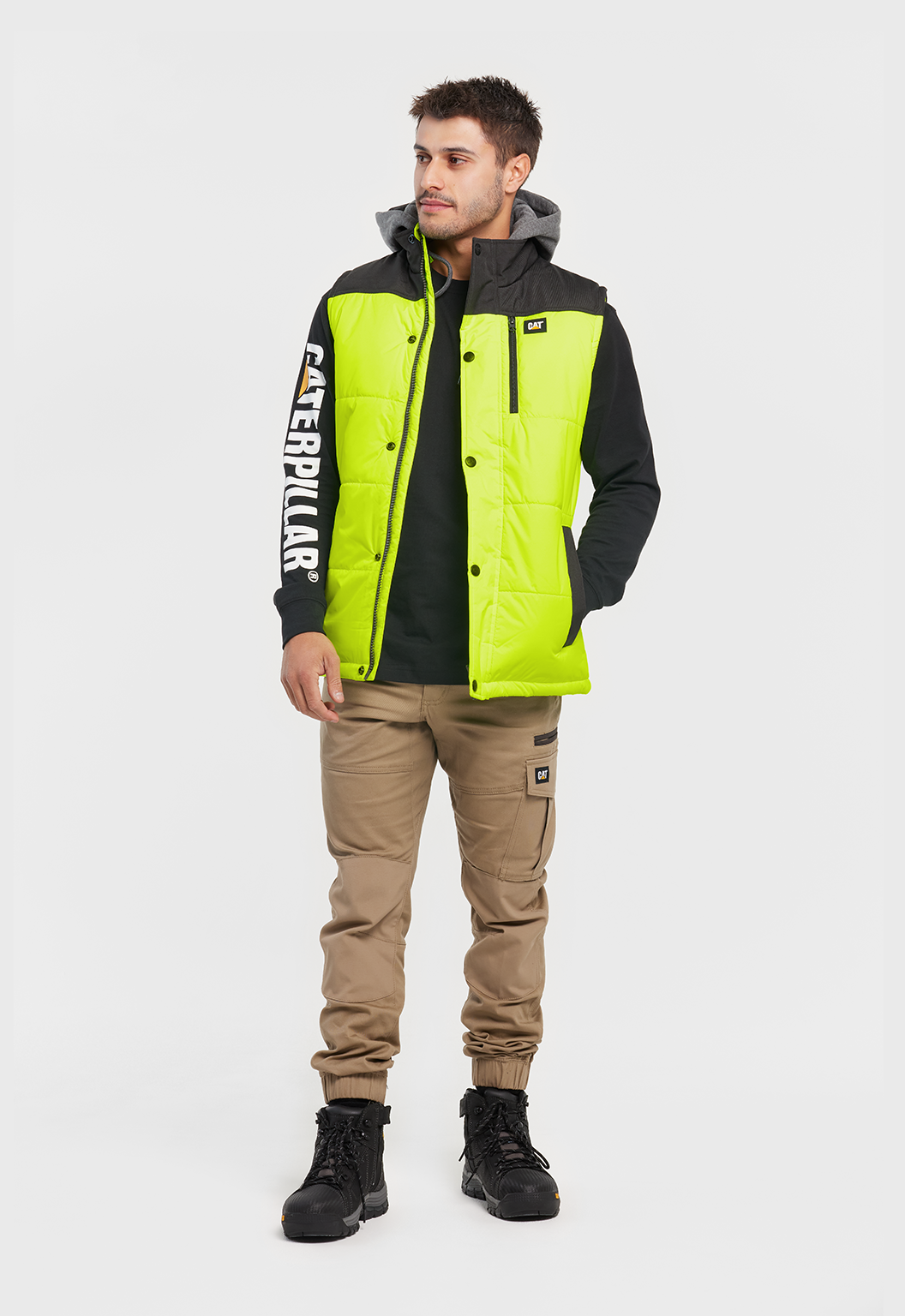 Hi-Vis Hooded Work Vest