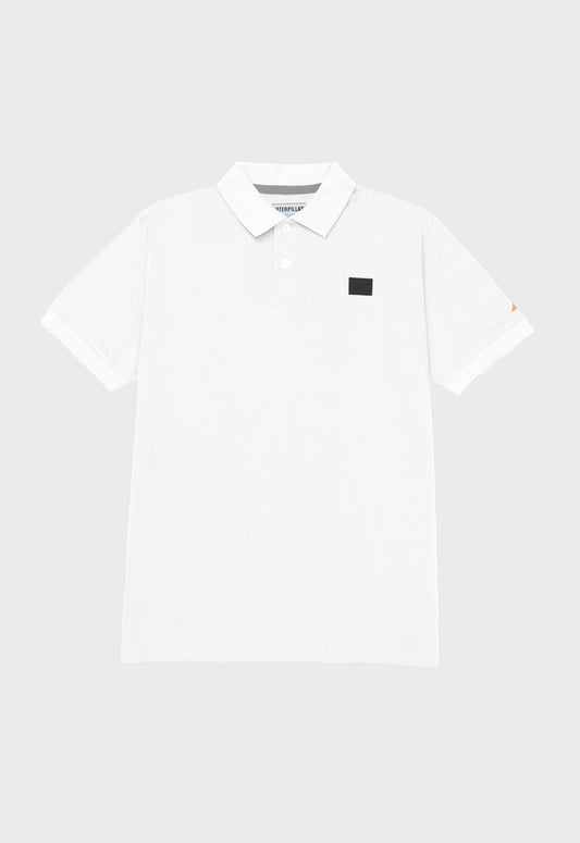 Cat Logo Jersey Polo - White
