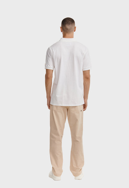 Cat Logo Jersey Polo - White