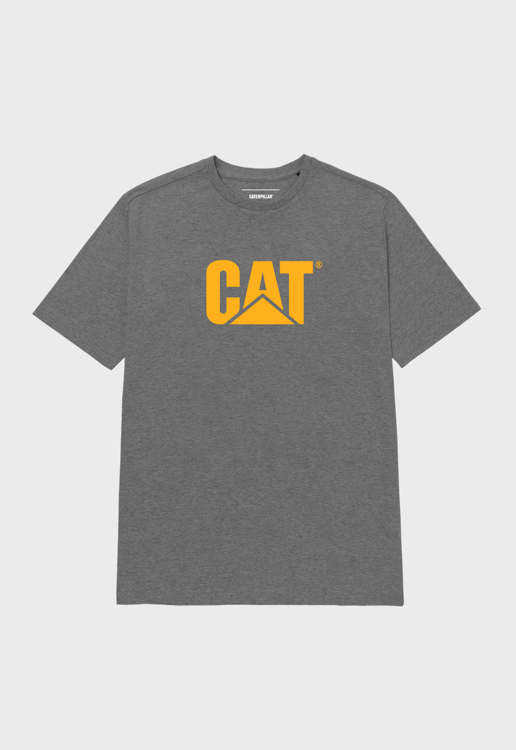 CAT Logo Tee - Dark Heather Grey-Yellow