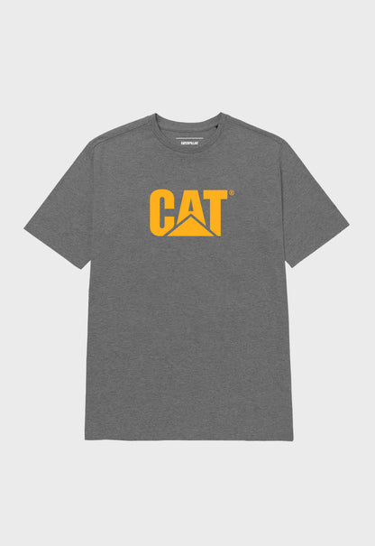 CAT Logo Tee - Dark Heather Grey-Yellow