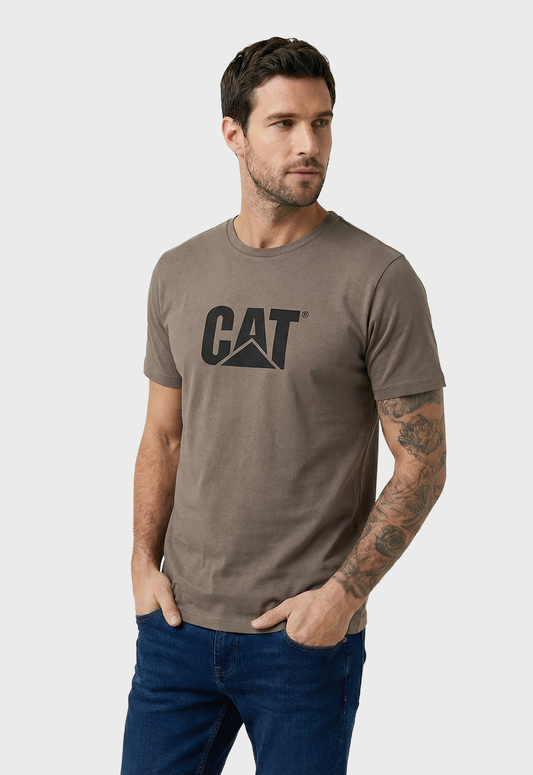 CAT Logo Tee  - Fossil/Black