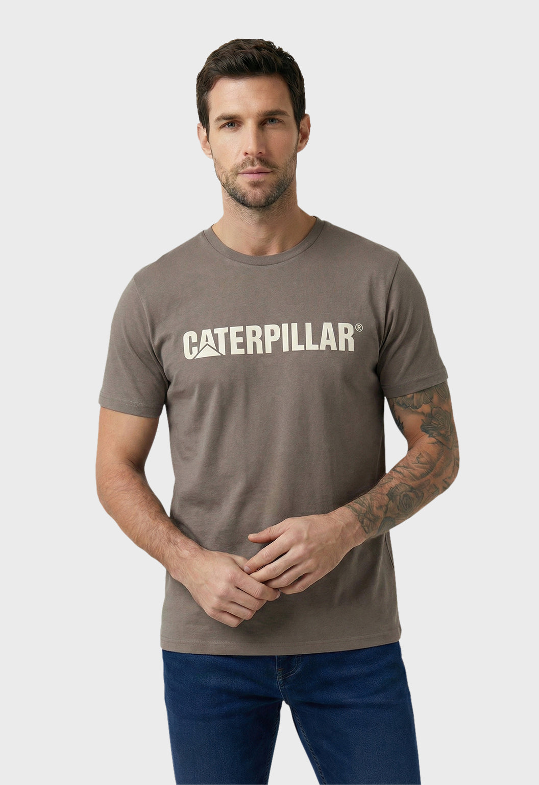 Caterpillar Logo Tee - Fossil/Vanilla