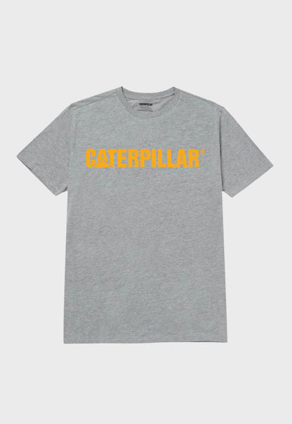 Caterpillar Logo Tee - Heather Grey/Yellow