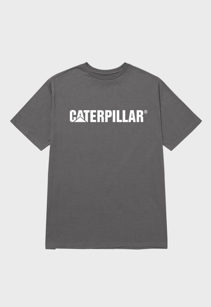 Caterpillar Logo Tee - Smoked Pearl/White