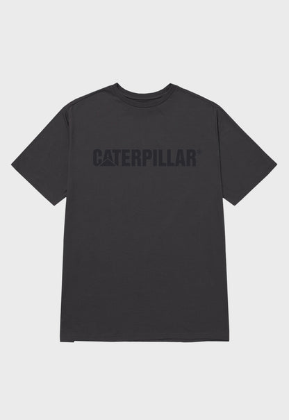 Caterpillar Logo Tee - Washed Black/Black
