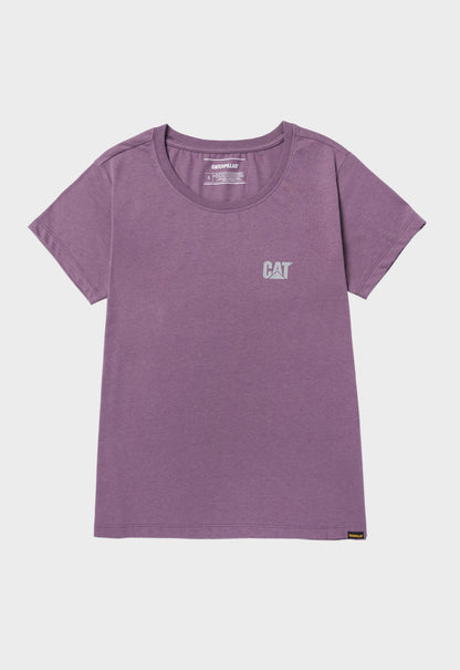 Womens CAT Logo Tee - Purple Sage/Neutral Gray