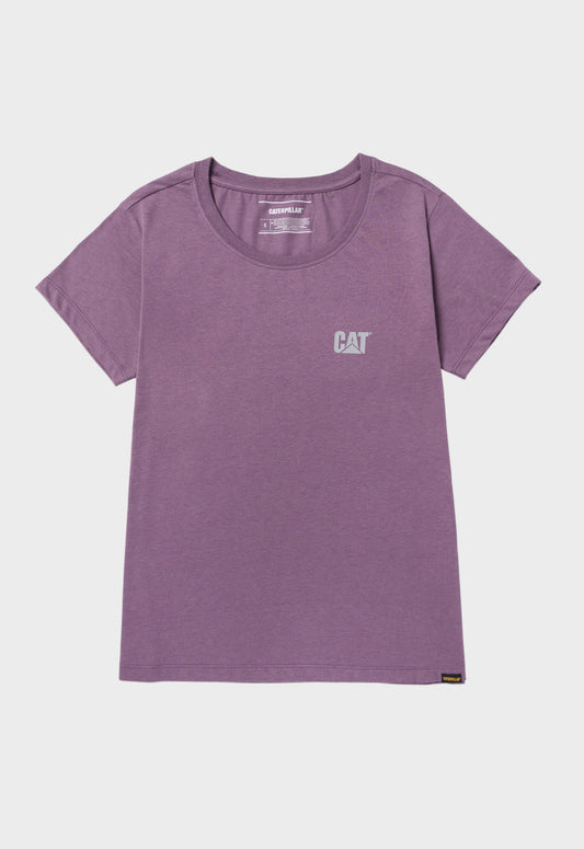 Womens CAT Logo Tee - Purple Sage/Neutral Gray