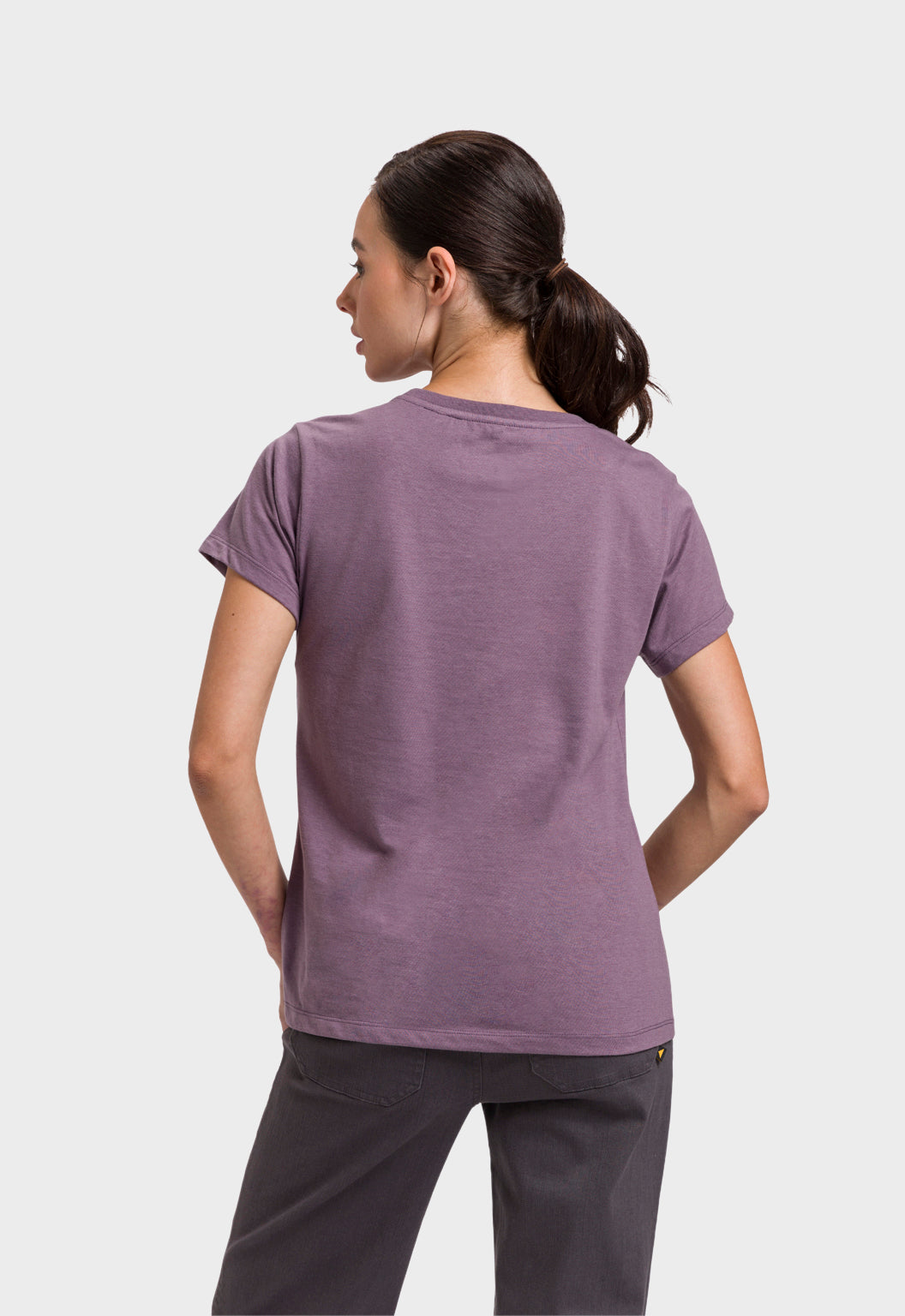 Womens CAT Logo Tee - Purple Sage/Neutral Gray