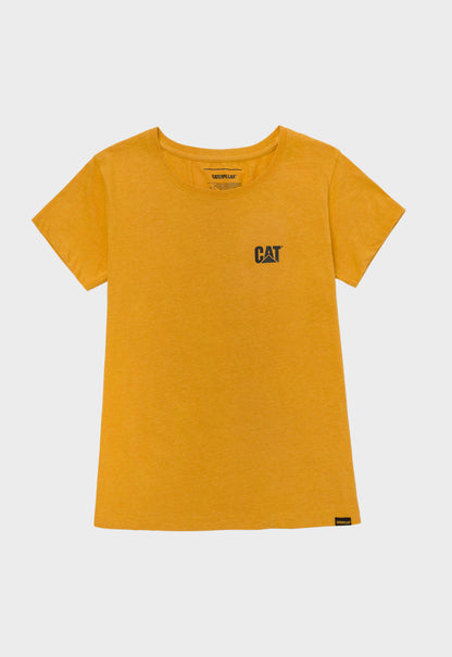 Womens CAT Logo Tee - Turmeric/Black