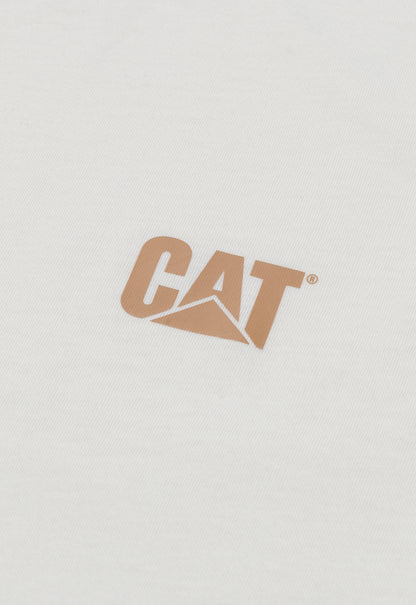 Womens CAT Logo Tee - Vanilla/Tonal