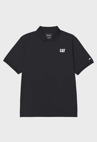 CAT Logo Jersey Polo - Pitch Black