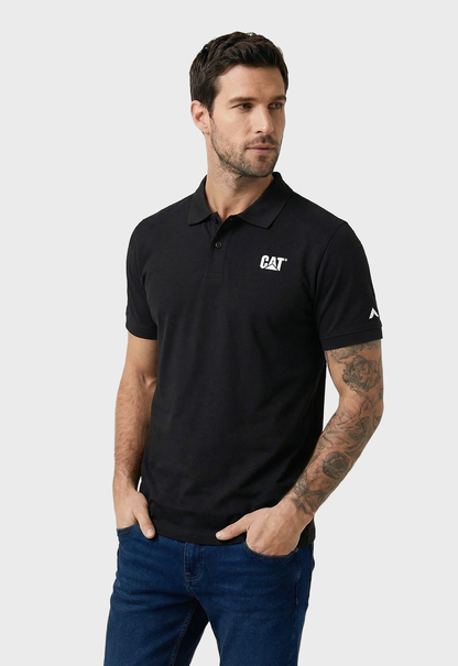 CAT Logo Jersey Polo - Pitch Black