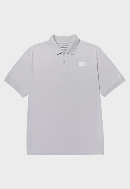 CAT Logo Jersey Polo - Silver Lake