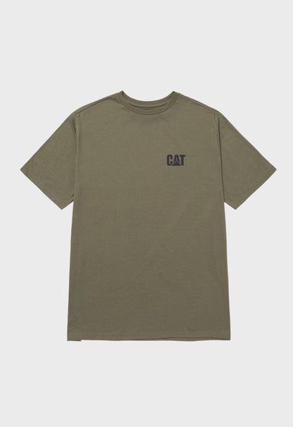 CAT Small Logo Tee - Dusty Olive/Washed Black
