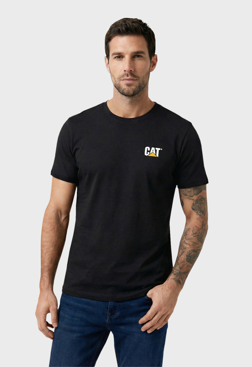 CAT Small Logo Tee - Pitch Black/Trademark