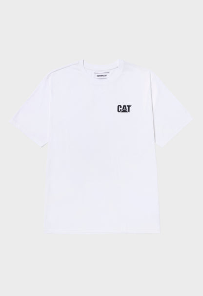 CAT Small Logo Tee - White Black