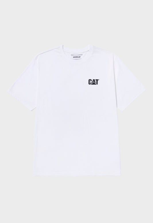 CAT Small Logo Tee - White Black