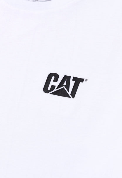 CAT Small Logo Tee - White Black