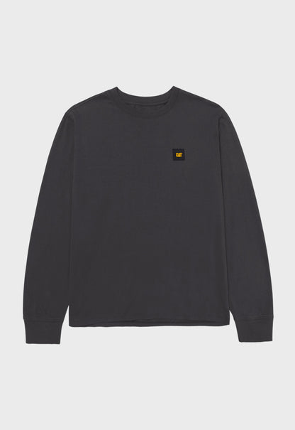 CAT Patch Long Sleeve Tee - Washed Black