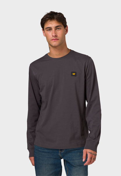 CAT Patch Long Sleeve Tee - Washed Black