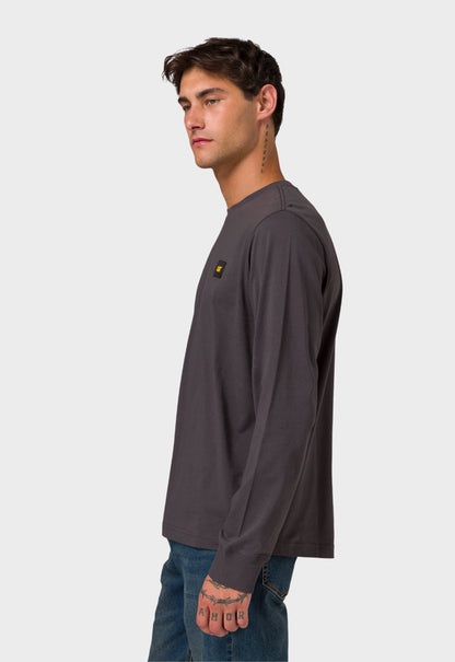 CAT Patch Long Sleeve Tee - Washed Black