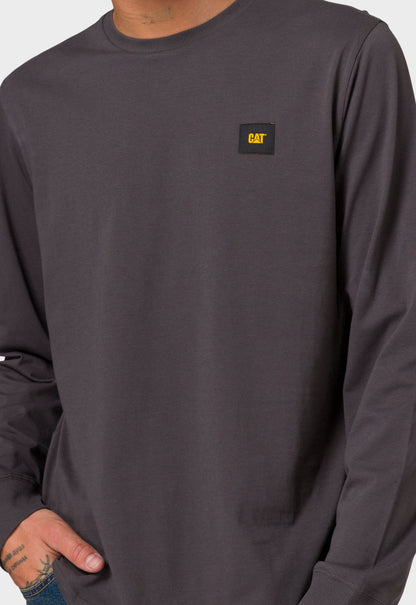 CAT Patch Long Sleeve Tee - Washed Black