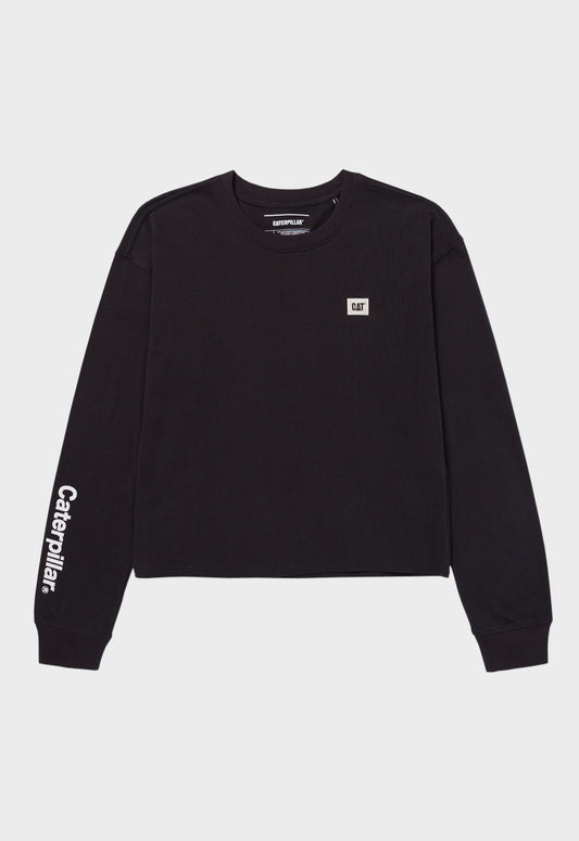 Relaxed Long Sleeve Graphic Tee - Washed Black