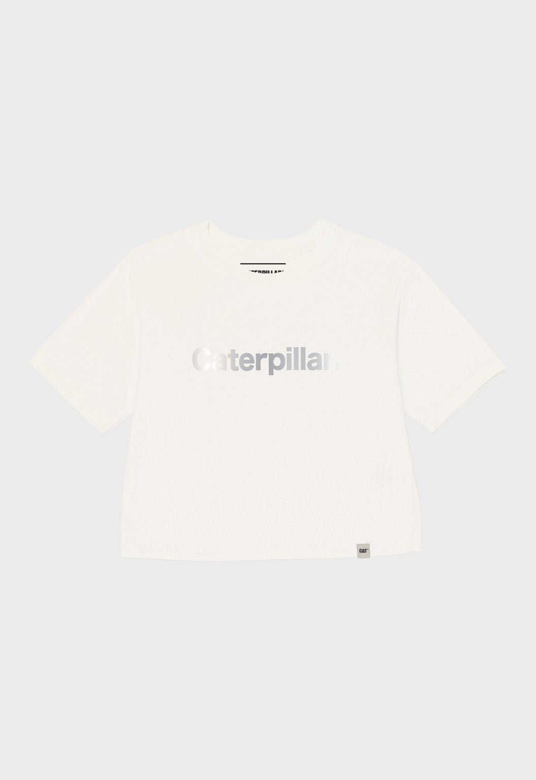 Womens Crop Metallic Graphic Tee - Gardenia | CAT Workwear Australia