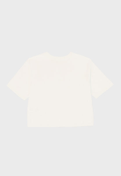 Womens Crop Metallic Graphic Tee - Gardenia | CAT Workwear Australia