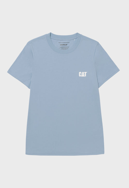 Women's Cat Logo Tee - Celestial Blue/Gardenia