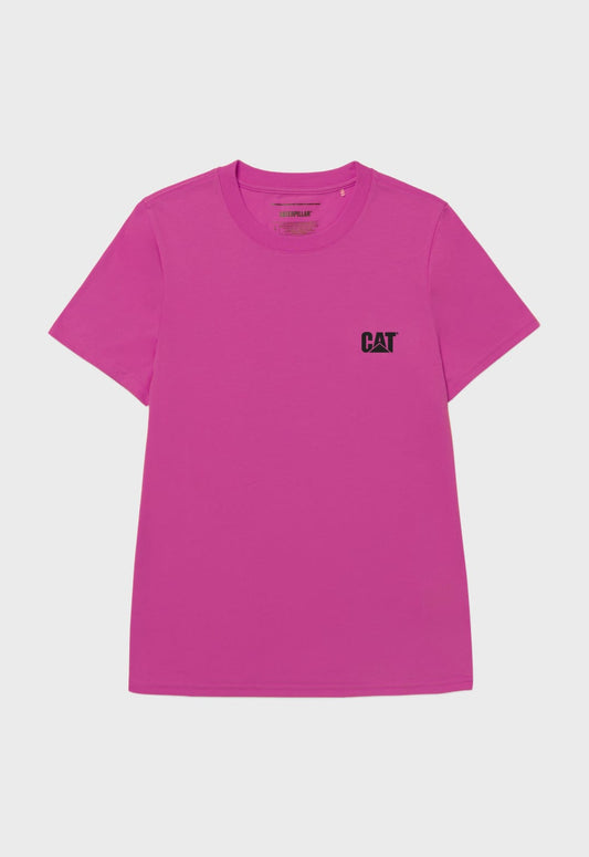 Women's Cat Logo Tee - Deep Orchid/Black